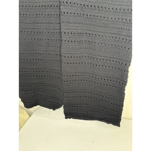 Boohoo Womens Size 24 Pants Black Knit Pull On Wide Leg Crochet Boho Hippie - Picture 3 of 10